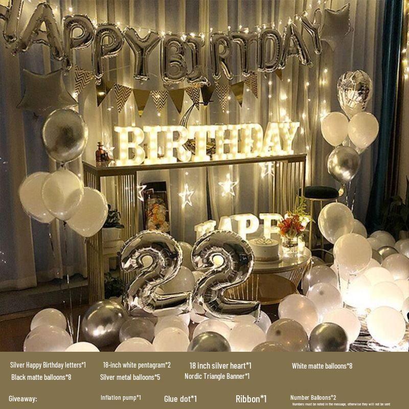 18th Birthday Party Decoration Set - Balloons & Backdrop for Boys and Girls