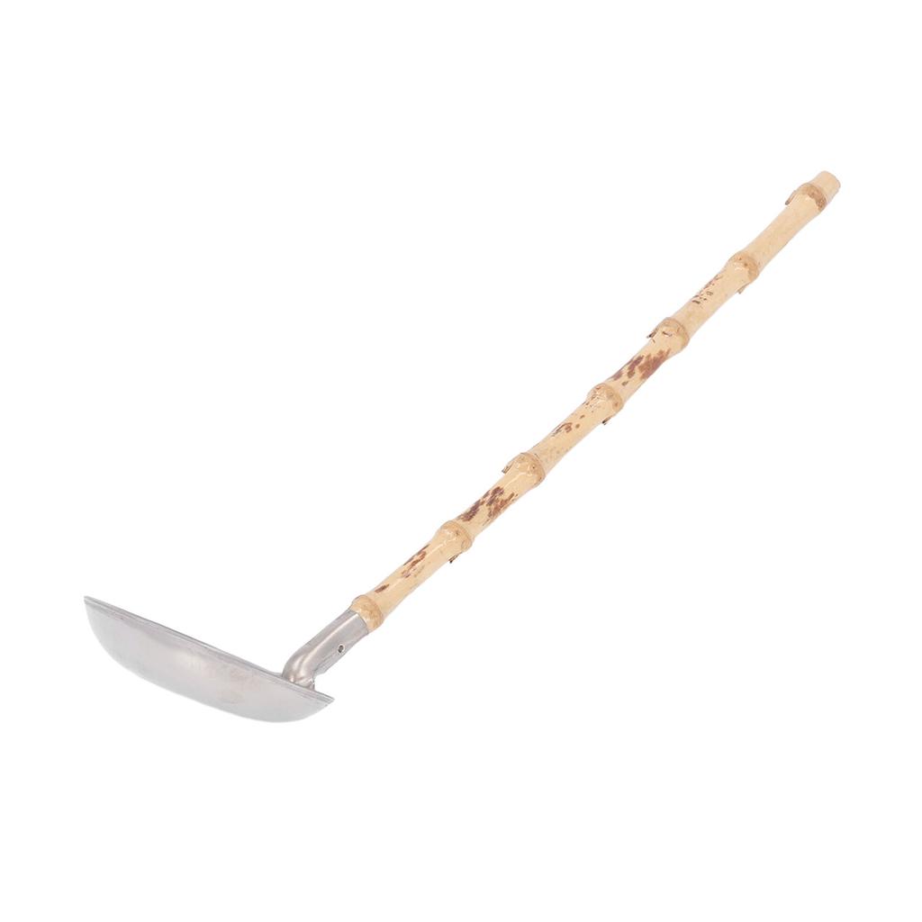 Stainless Steel Hot Pot Ladle Anti Scalding Heat Insulation Long Handle Hotpot Ladle Bamboo Handle