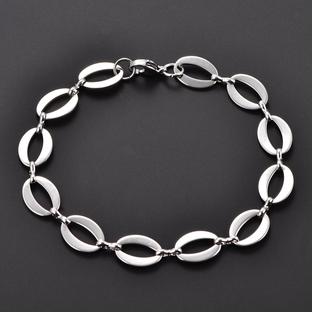Stylish Stainless Steel Geometric Bracelet Link Hand Chain for Men Women Wristband Bangle Anklets Metal Summer Jewelry Accessory