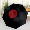 1pc Music Record Automatic Folding Umbrella, 8-Rib Sturdy Canopy, Portable Travel Umbrella for Outdoor Use