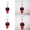 Squid Game Keychain With Red Guard Staff Worker Figure For Bags And Backpacks