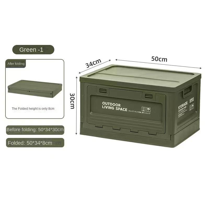 Outdoor Storage Box Camping Folding Box Camping Storage Box Car Trunk Wooden Lid Industrial Wind Storage Box