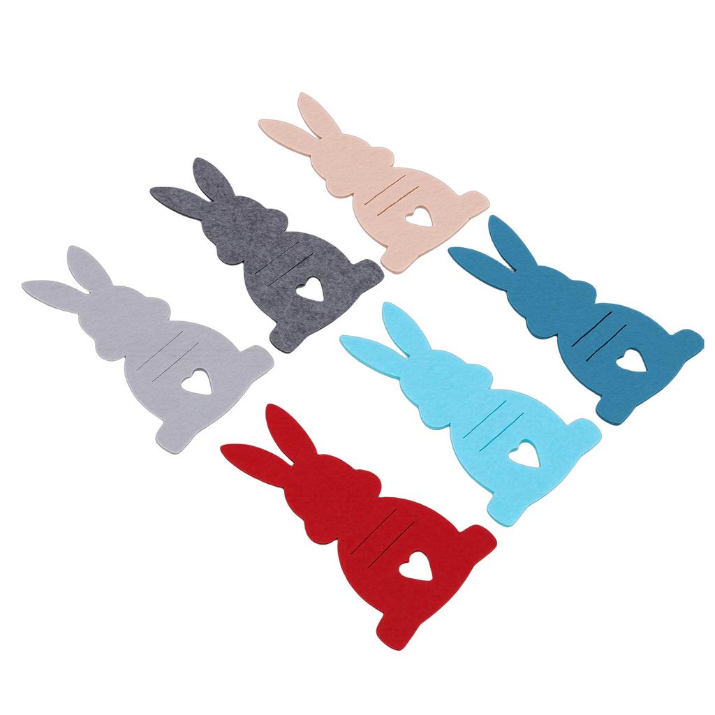 6Pcs Easter Bunny Money Holders Felt Bulk Cute Basket Stuffers   Decorations Mixed Color