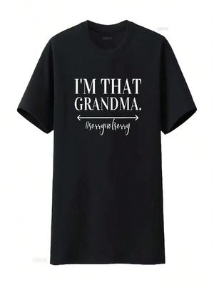 Unisex Lustig Ich Bin Diese Oma Niedliche Großmutter Großeltern Rundhals T-Shirt Schwarz Groß Vintage Gewaschen Vielseitig Stilvoll