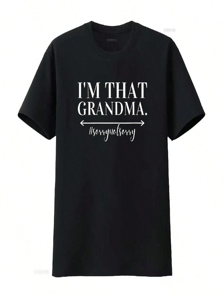 unisex Funny I M That Grandma Cute Grandmother Grandparent Round Neck T Shirt Black Large Vintage Washed Versatile Stylish