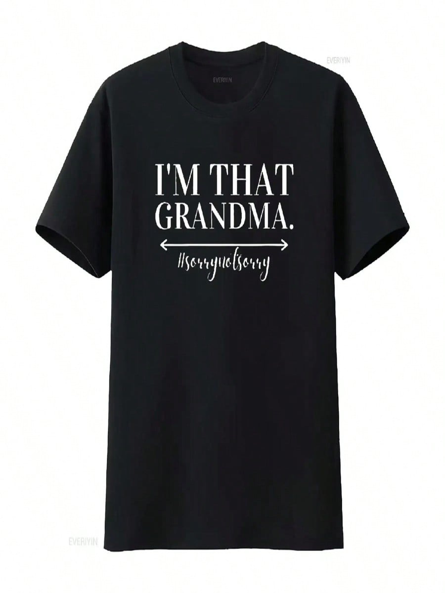 unisex Funny I M That Grandma Cute Grandmother Grandparent Round Neck T Shirt Black Large Vintage Washed Versatile Stylish S разноцветный
