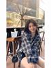 Women's Long Sleeve Plaid Cardigan - Retro Korean Style for Spring and Autumn