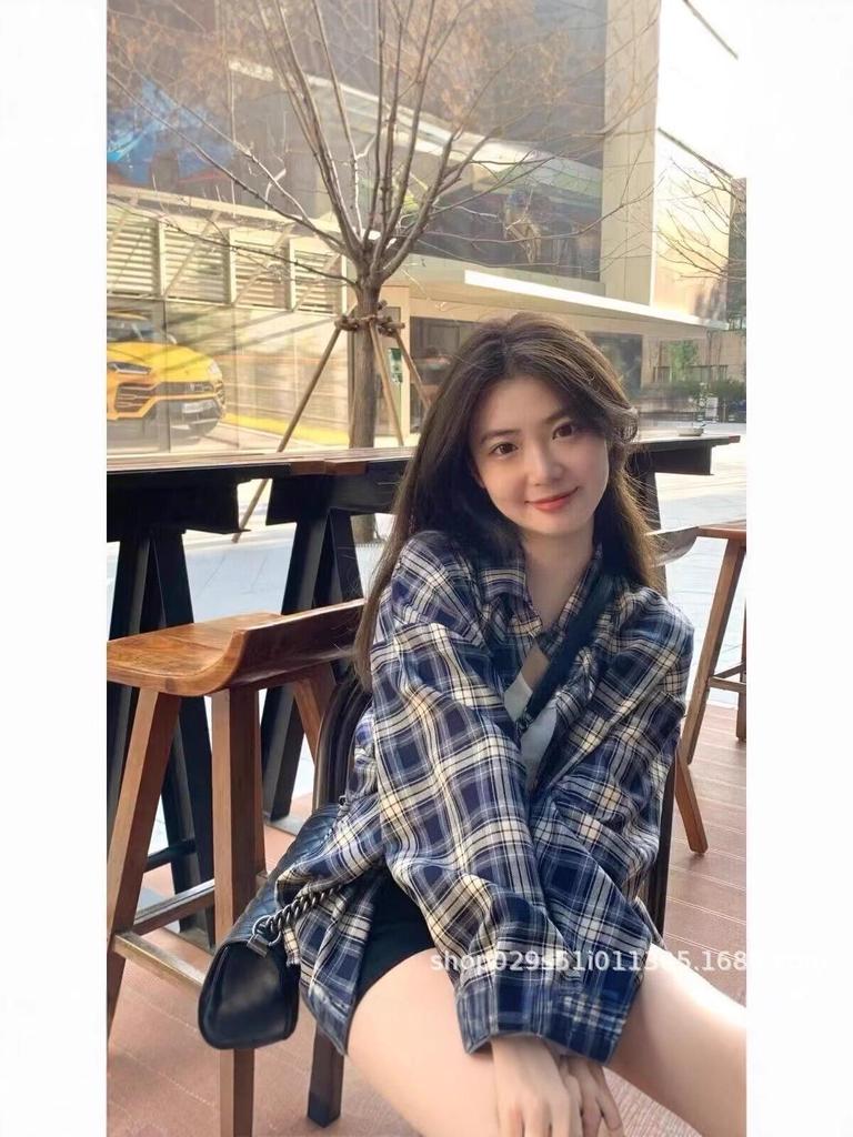 Women's Long Sleeve Plaid Cardigan - Retro Korean Style for Spring and Autumn