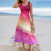 Sleeveless Gradient Maxi Dress Scoop Neck Casual Loose Fit Summer Dresses for Women Uk Ladies Summer Dresses Uk