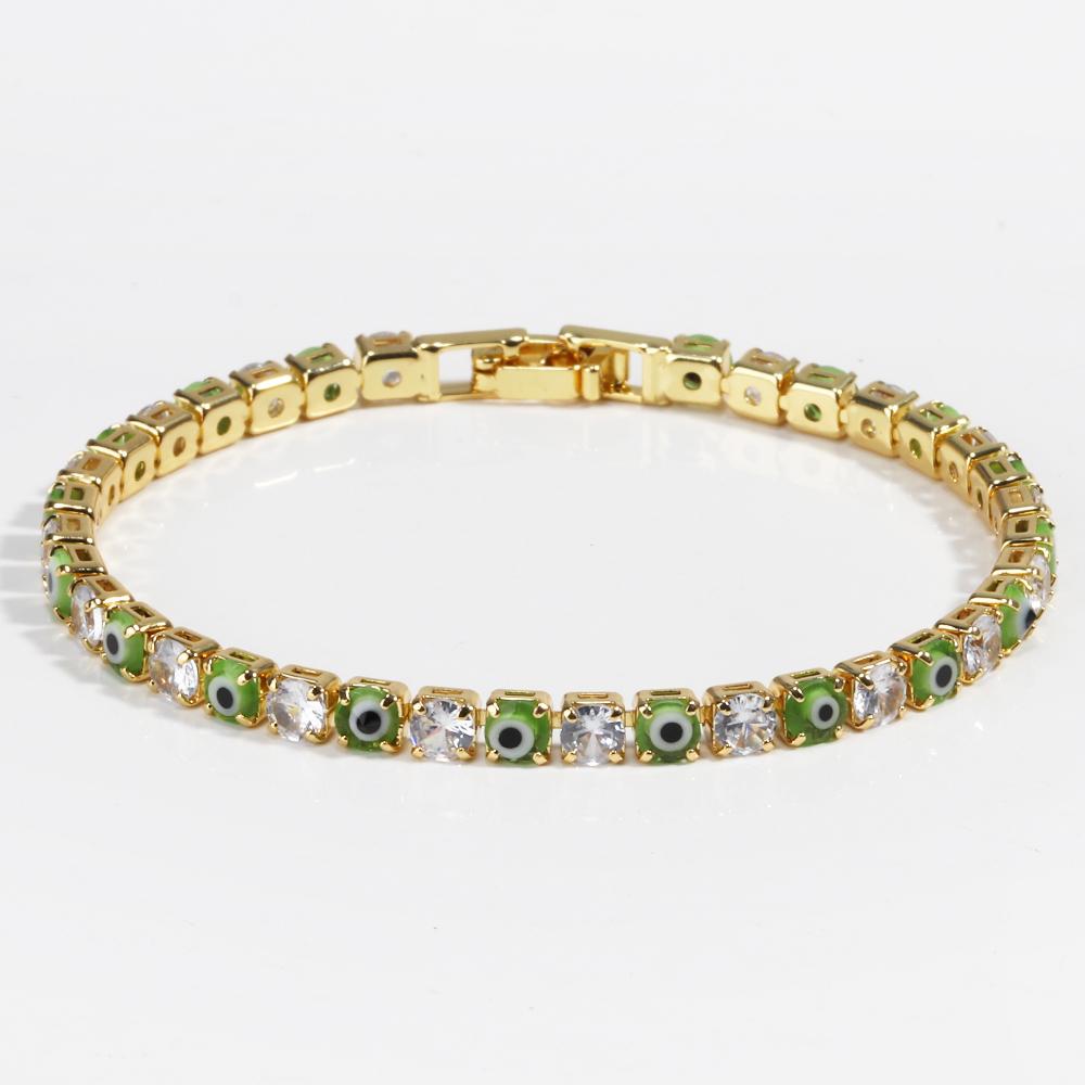 2026 Lucky Turkish Evil Eye Bracelet Women Hand Red Blue Gold Silver Zircon Tennis Chain Bangle Luxury Jewelry Gifts