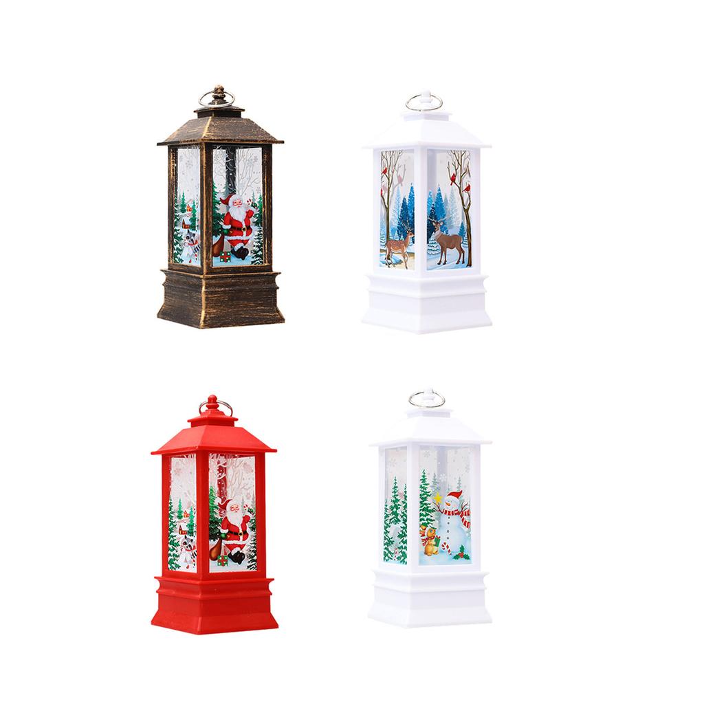 Christmas Santa Lantern Wind Light Snowman Elk Night Lights Holiday Party Desktop Ornaments Merry Xmas Decoration for Home Decor