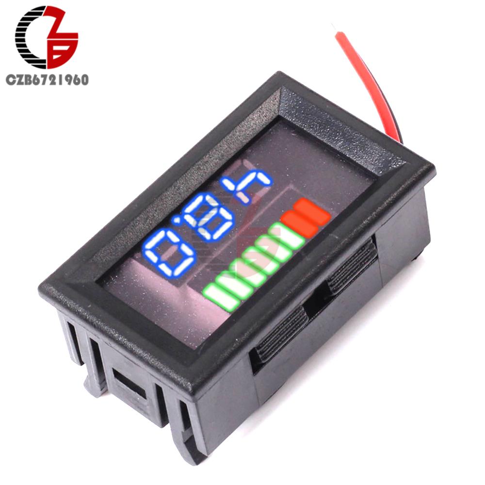DC 0-6V/12V/24V/36/48V Car Lead Acid Battery Charge Level Indicator Lithium Battery Capacity Tester Detector Monitor Voltmeter