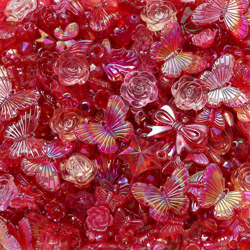 30g Colorful Mixed Butterfly Shell Acrylic Bead Loose Spacer Beads for DIY Necklace Bracelets Jewelry Making Accessories