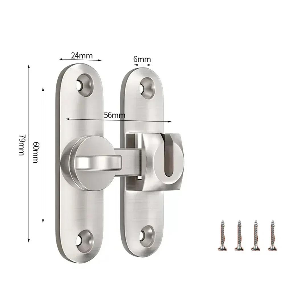 Sliding For Door Lock 90180 Degree Adjustable Zinc Alloy for Bathroom Garden Bedroom with Secure Spring and Ball Mechanism