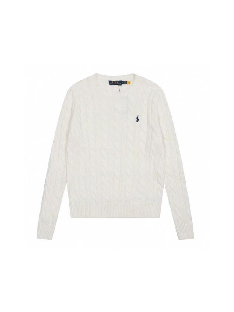 Sweter męski/damski z wełny z warkoczowym splotem, z okrągłym dekoltem - Modny i wszechstronny.