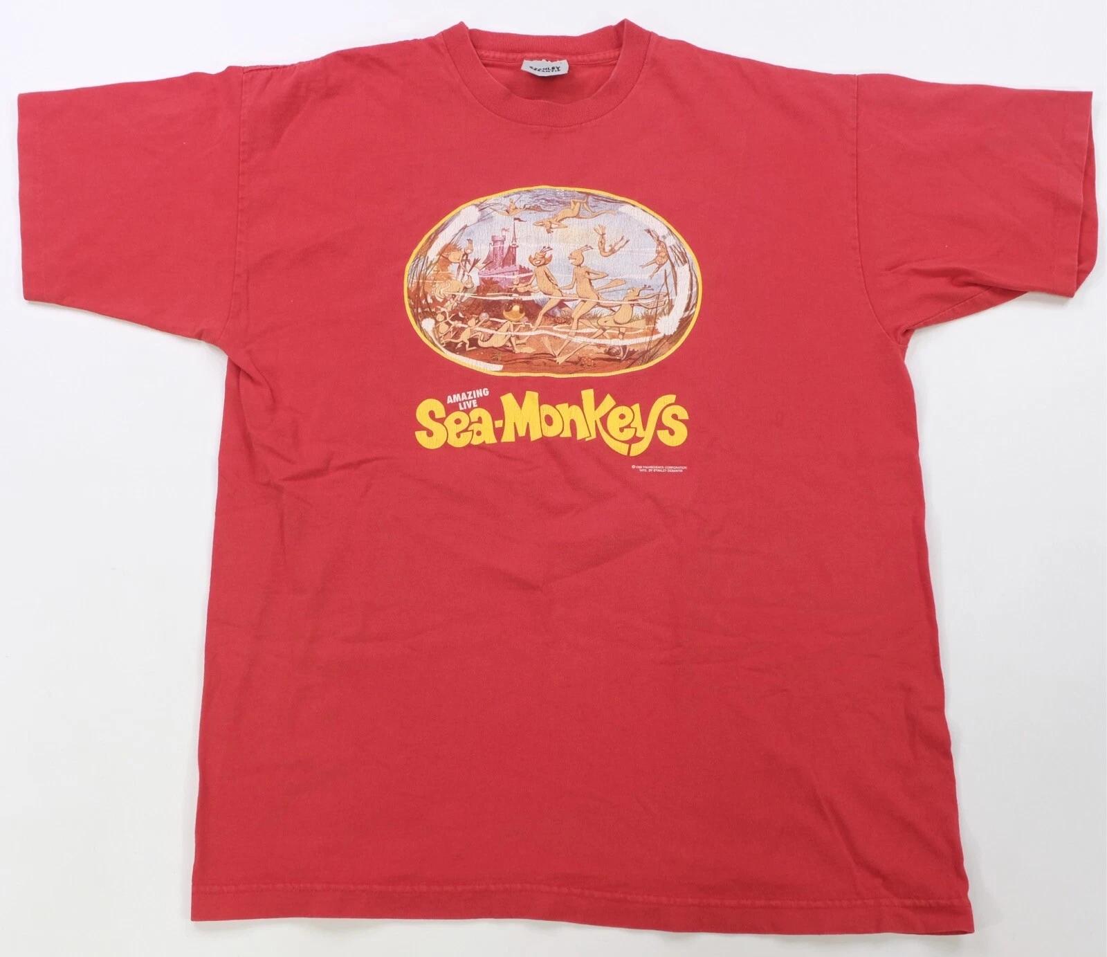 Rare Vintage STANLEY DESANTIS Amazing Live Sea Monkeys 1996 T Shirt 90s Red XL 2XL
