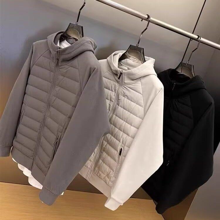 Men's Fleece-Lined Cotton Jacket: Casual Spliced Hoodie for Couples