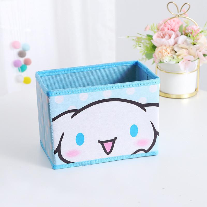 Hello Kitty Kuromi Cinnamoroll Melody Pattern Foldable Desktop Storage Box For Home Office Desk Clutter Management