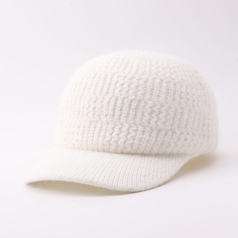 Winter New Plush Knitted Baseball Cap Simple Warm Curved Brim Cap