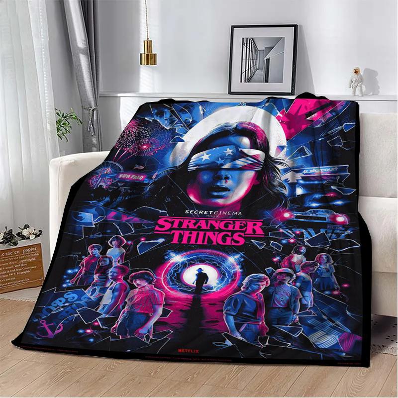 

Custom Horror, Thriller 3D Printed T-The Unfamiliar Warm Flannel Blanket Living Room Sofa Camping Picnic Blanket Holiday Gifts 75x90cm