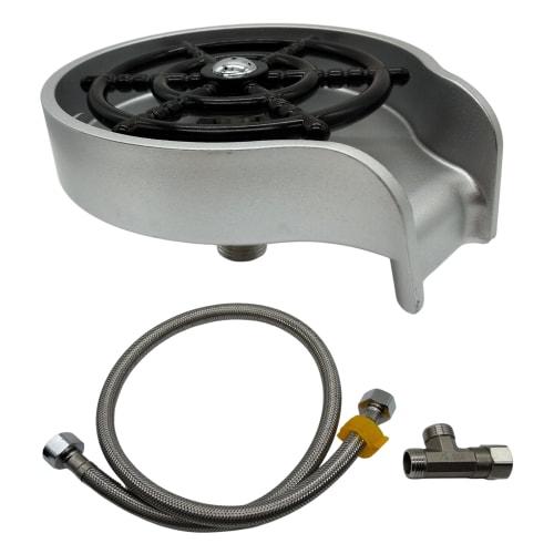 

AZ-FRONT High-Speed Automatic Glass Washer/Cup Cleaner with Water Supply Pipe and Branch Socket (Silver)