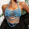 Multi Layer Halter Body Chain Top Sparkly Draped Chest Jewelry Accent for Festival Outfit, Stagewear and Evening Looks