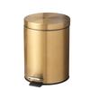 5L Champagne Gold Pedal Trash Can with Lid for Kitchen Use