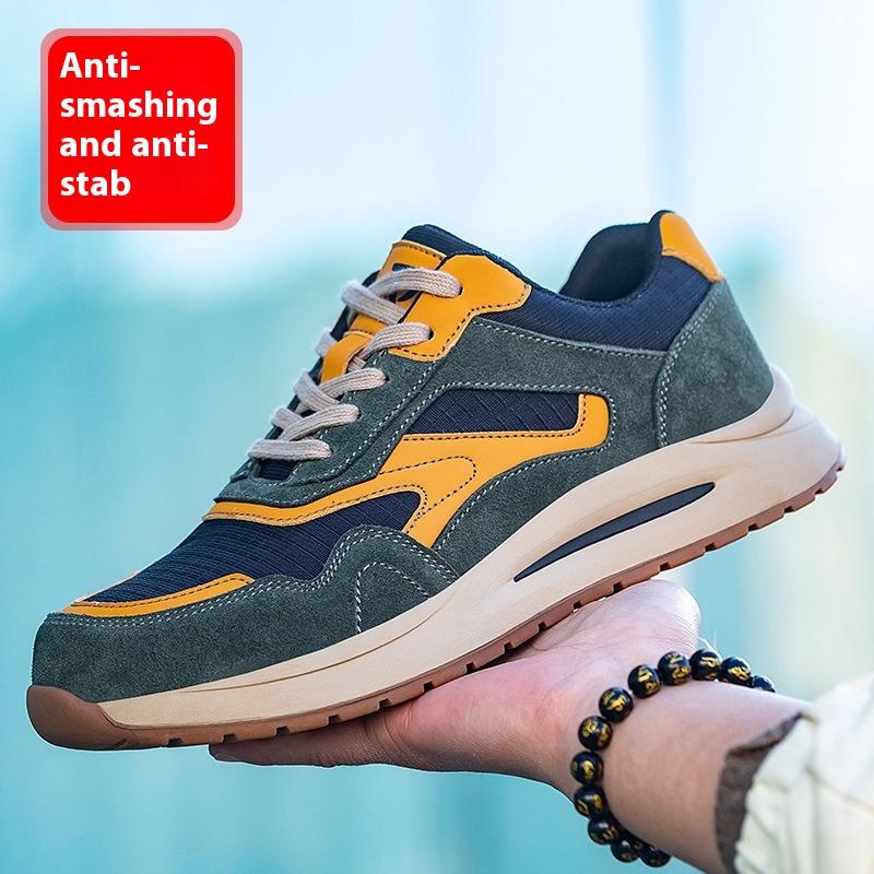 Letní prodyšná pracovní obuv ultralehká bezpečnostní obuv pro muže pracovní boty s ocelovou špičkou tenisky pro práci s ochranou prstů