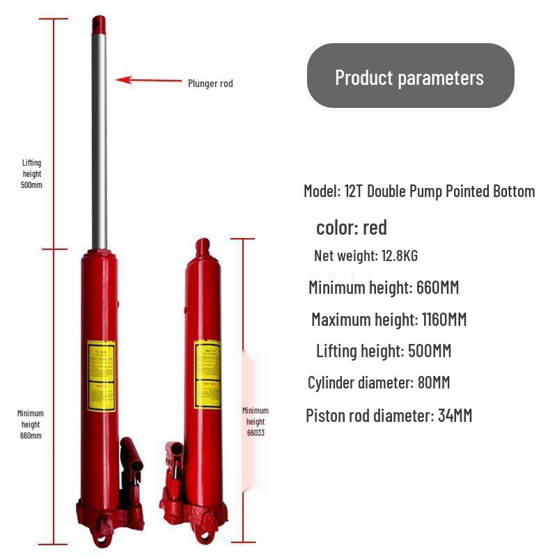 Dlouhozdvihový jeřábový zvedák 5/8/12 tun s prodlouženým válcem 8 tun