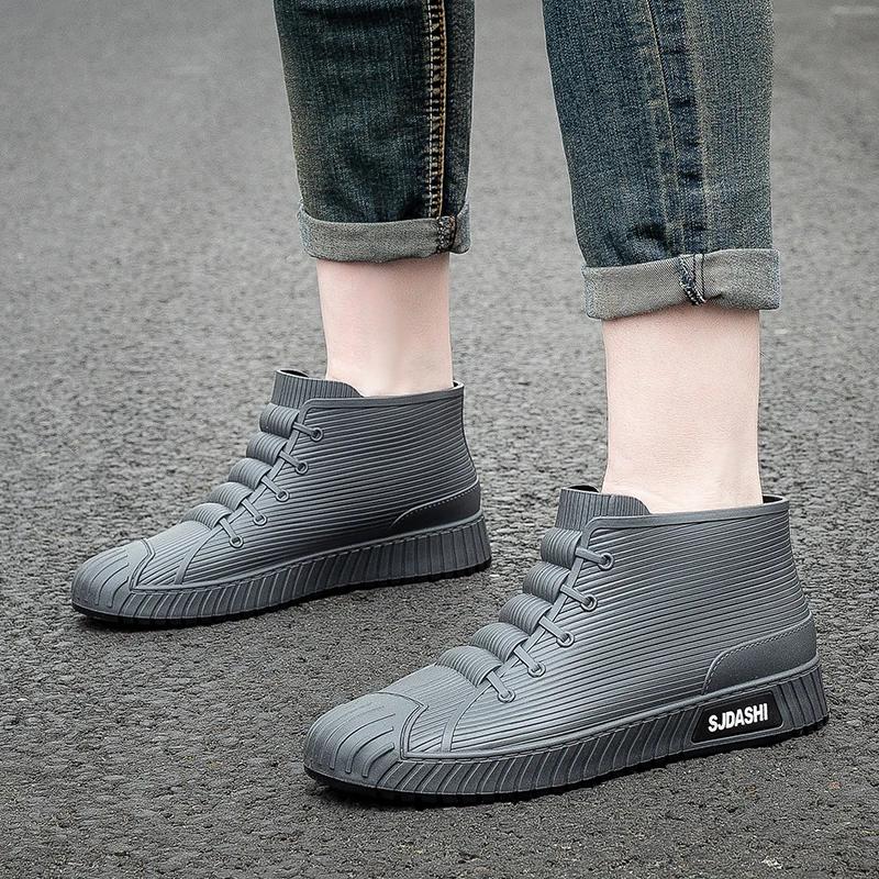 Rain Boots For Men, Short Fishing Wear-resistant Rubber Shoes, Car Wash, Non-slip, Fashionable, Comfortable And Waterproof Shoes