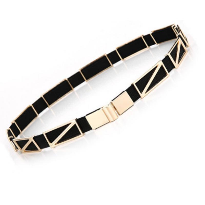 Belt, Fashionable Women's Metal Elastic Belt, Thin Waist Seal Decoration Simple Korean Version Skirt Accessories Belt