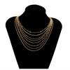 Fashion versatile metal layer collar accessories, simple and trendy multi-layer thin chain necklace