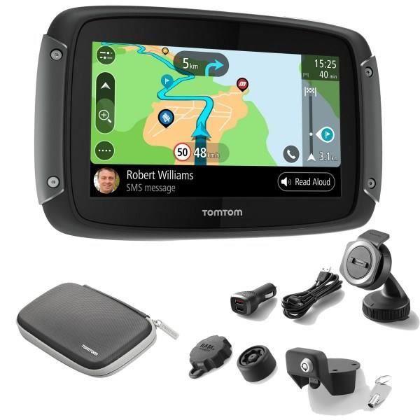 TomTom GPS Moto RIDER 550 Premium Pack - 4, 3 Zoll, Weltkarte, TomTom Traffic, Gefahrenzonen-Warnungen, Freisprechanruf