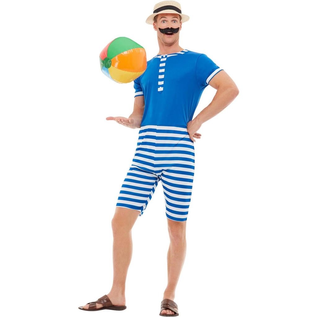 Smiffys Mens 20s Bathing Suit Costume Set