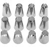 Large Pastry Tips, Decorating for Cakes, Pastries, Baked Goods 12 Pcs