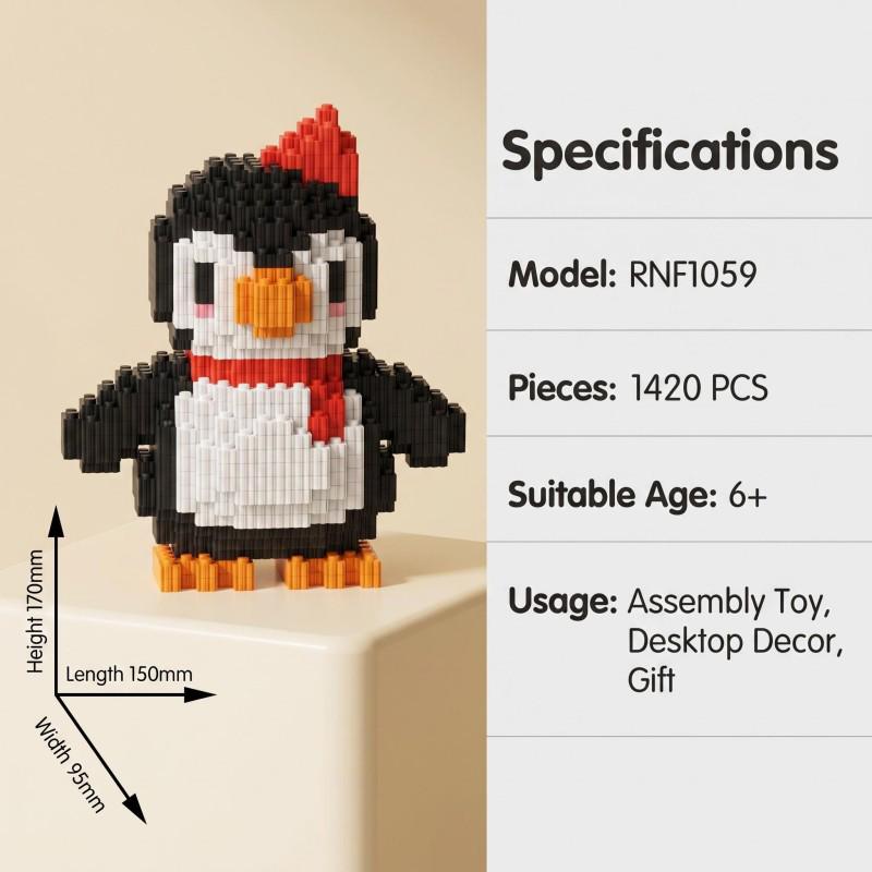 Red Penguin Building Blocks: Educational Toy for Cross-Border Animal Series Puzzles