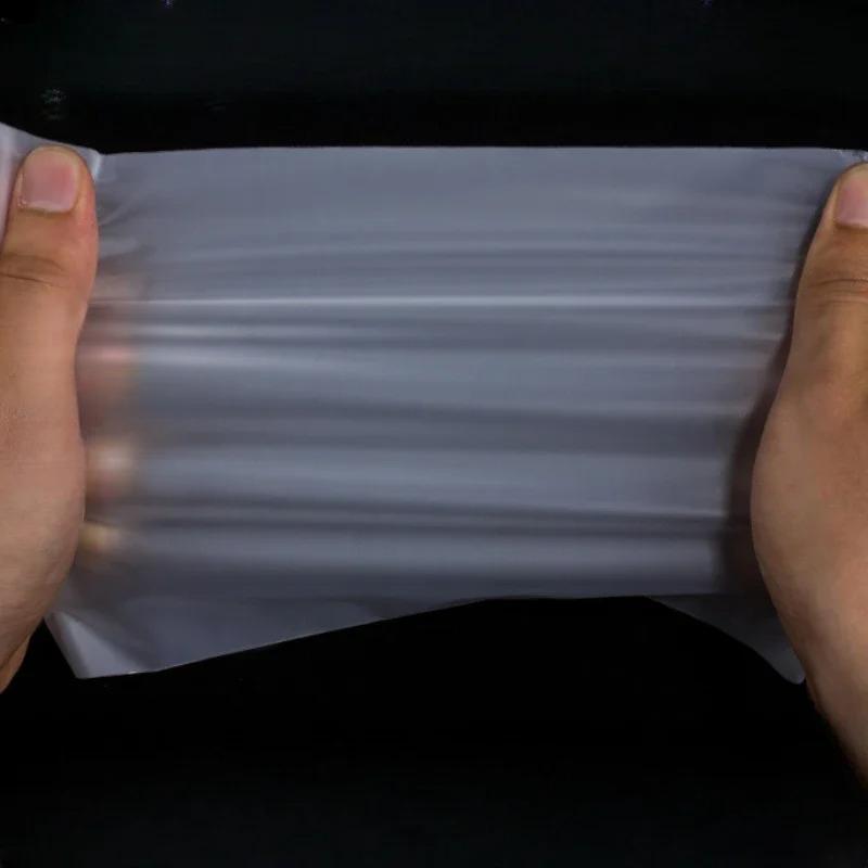 50 szt. CPE Matowa Samozamykająca się Torba Pogrubiona 0,16 mm Półprzezroczysta Torba z Uchwytem Kostnym Odzież Pyłoszczelna Plastikowa Zamykana na Zamek Błyskawiczny Torba do Pakowania