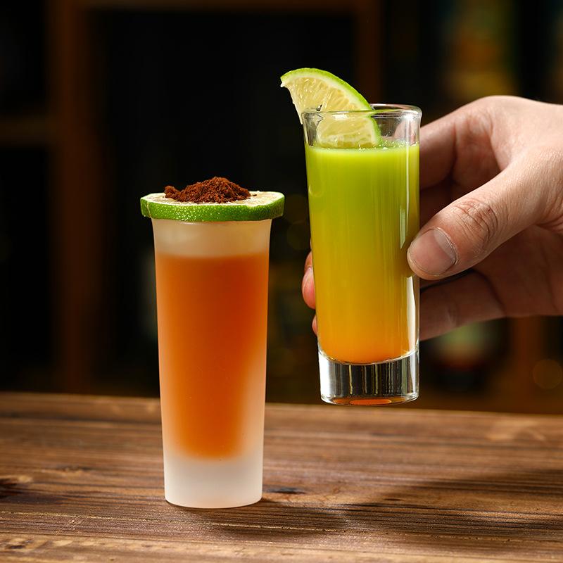 8pcs Set Glass Cups Simplicity Thick Bottomed Shot Glass Transparent Household Liquor Goblet Spirits Vodka Brandy Cocktail Cups