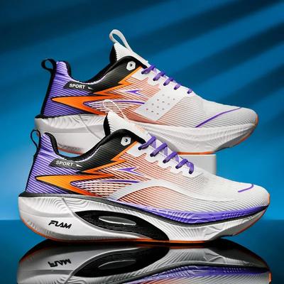 Marathon Carbon Plate Air Cushion Men Sports Running Shoes Breathable Lightweight Women's Comfortable Athletic Nonskid Sneakers