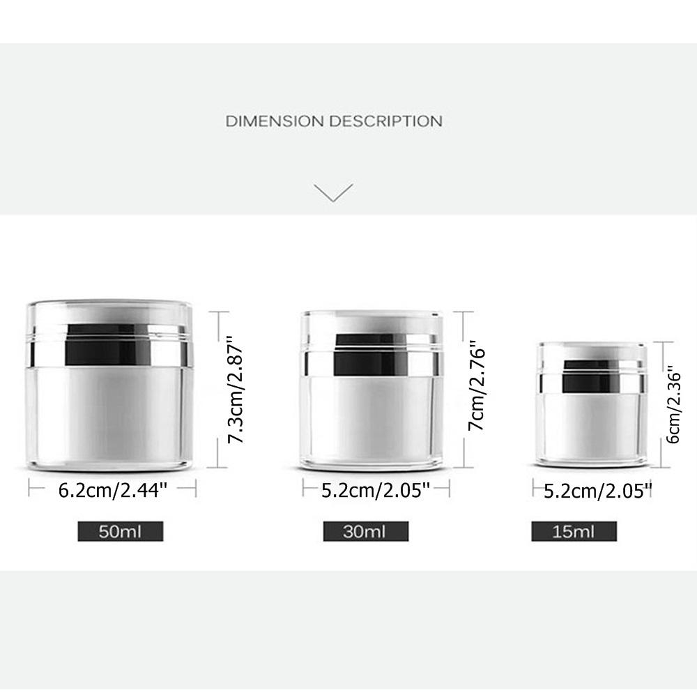 15G 30G 50G Cosmetic Jar Acrylic Cream Refillable Cans Vacuum Bottle Press Style Cream Jar Vials Airless Cosmetic Container
