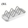 Impact Resistant Soap Tray Holder, Stainless Steel Drain Tray, Wave Shaped 2-3 Modern Bathroom Dish Soaps Sponge Organizer for Shower Kitchen