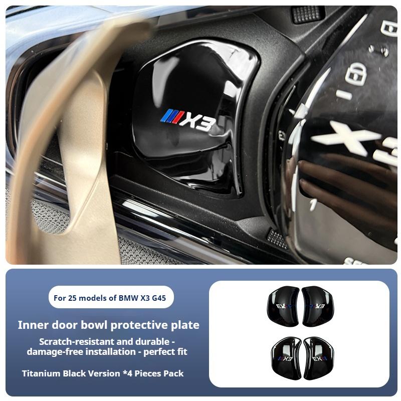 Schwarz/silber Auto Türgriff Handgelenk Dekor Abdeckung Für BMW X3 G45 2025 Edelstahl Schutzaufkleber Styling Zubehör
