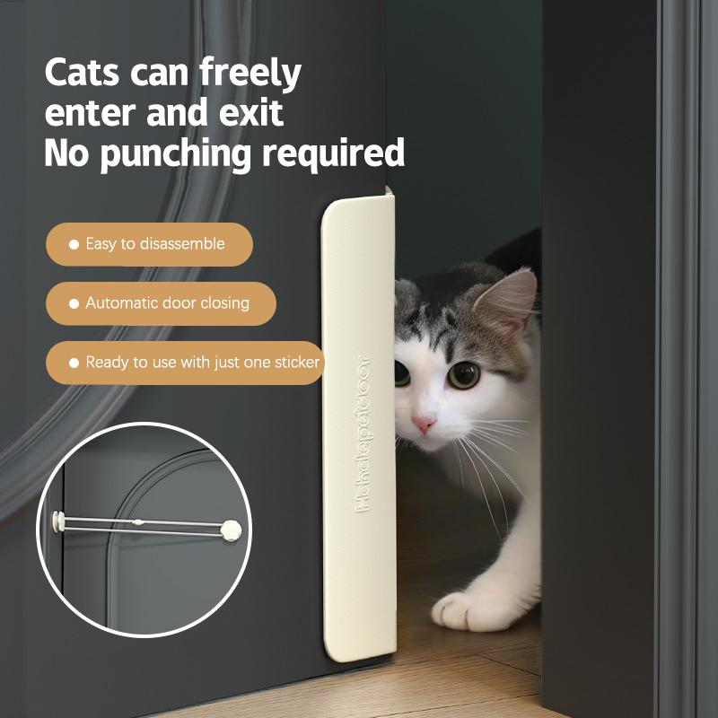 Pet Door Opener Automatic Lockable Entry Training Open Door Hole Tool Without Drilling Easy Installation for Dog Cat Removable