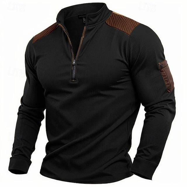 2025 Men's Casual Stand Collar Zipper Hoodie for Autumn and Winter