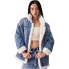 Levis Loose Commuter Denim Jacket With Fur Collar Women Jackets Medium-Blue 001CH-0001