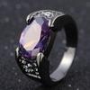 Weiya Wish Gunmetal Plated Gemstone Ring – Popular European & American Engagement Jewelry for Women