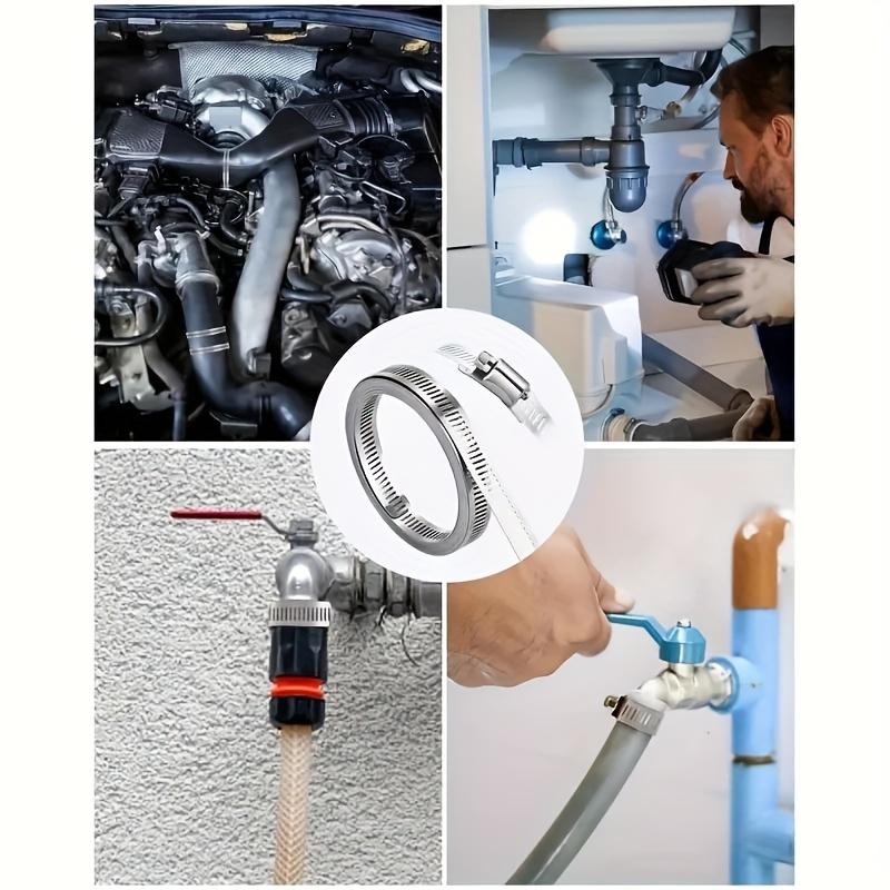 Hose Clamp, DIY 200 cm with 5 Fasteners of Perforated Metal Strap of Perforated Metal Strap, 304 Stainless Steel Hose Featuring Worm Gear Clamp