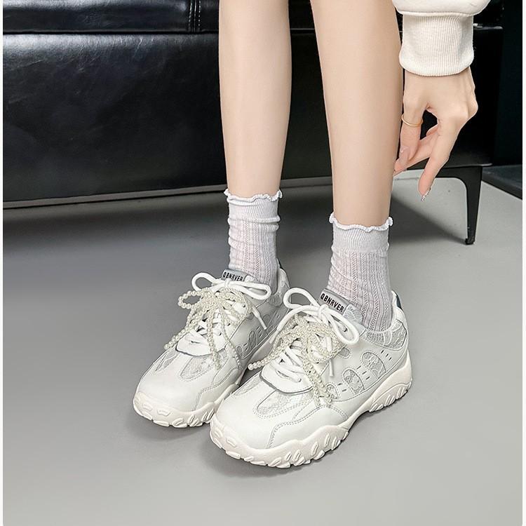 Grape Mother Has the Same Style, Ballet Style Leather German Training Shoes, Women's Forrest Gump Shoes, Dad Shoes, Little White Shoes, Large Size Wo