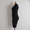 New Arrival Minimalist Stand Collar Shoulder Strap Metal Buckle Long Sleeves Knitting Dress Women's Clothing Spring and Autumn Slim Fit Bodycon Dress