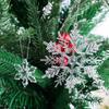 Christmas tree decorations 5 cm snowflake, icicle transparent 24 pcs